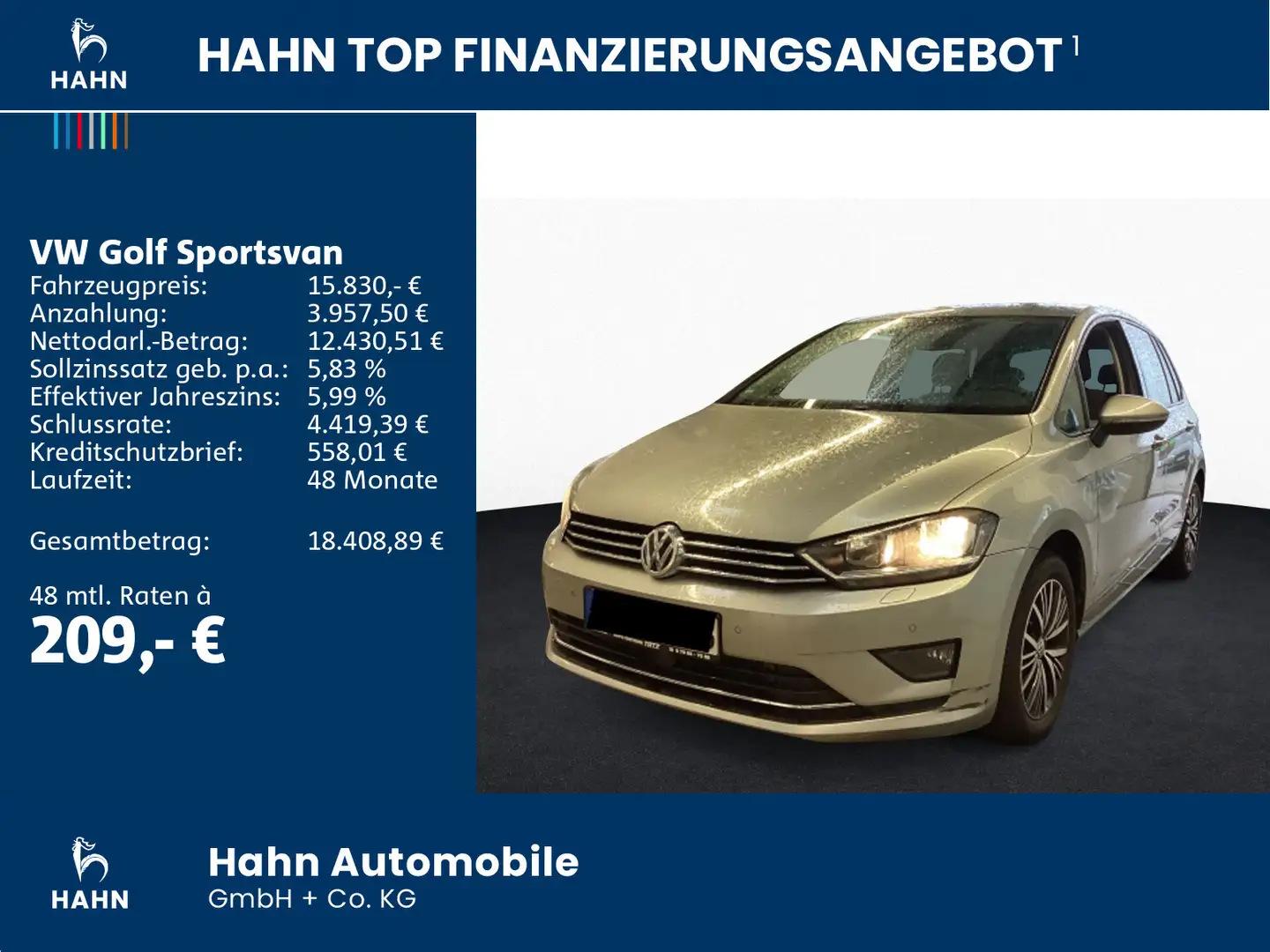 Volkswagen Golf Sportsvan 1.6TDI Allstar AHK Navi Tempo Sit Argent - 2