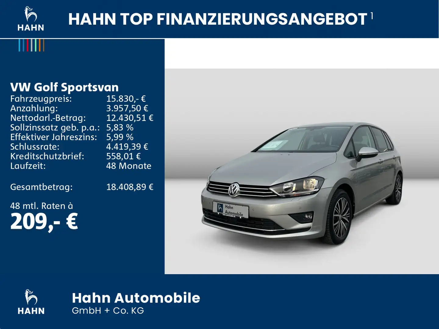 Volkswagen Golf Sportsvan 1.6TDI Allstar AHK Navi Tempo Sit Zilver - 2