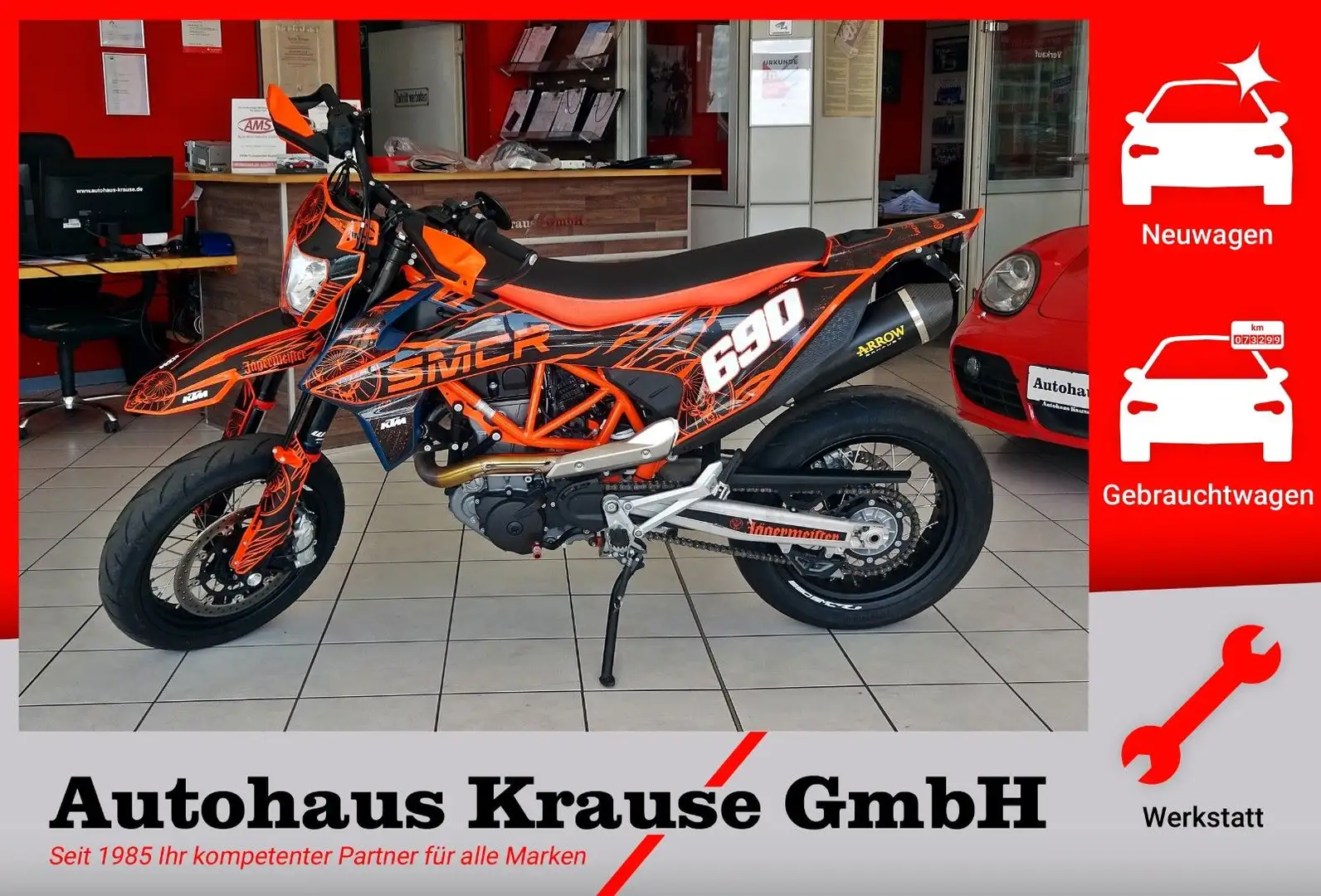 KTM 690 SMC R HU NEU/EZ 2024/ARROW/DEKOR/MINIBLINKER Оранжевий - 1