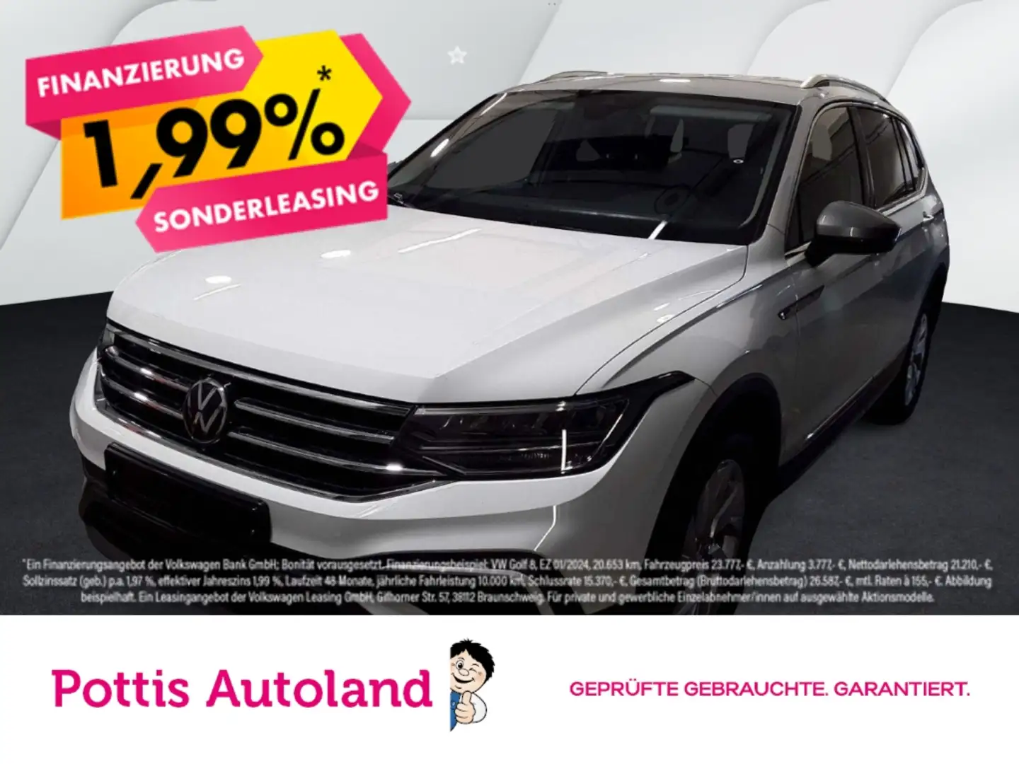 Volkswagen Tiguan Allspace 2.0 TDI DSG LIFE NAVI AHK KAMERA PDC Weiß - 1
