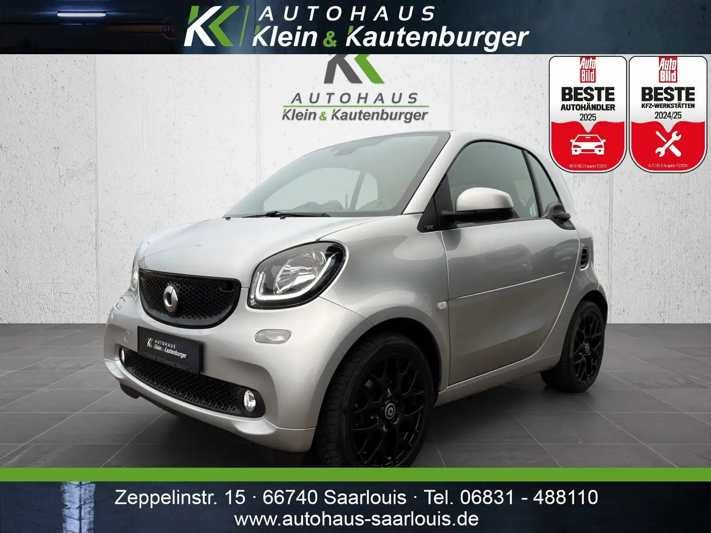 smart forTwo fortwo coupe 66kw PRIME+SPORTPAKET+PANO+SITZHZG. Silber - 1
