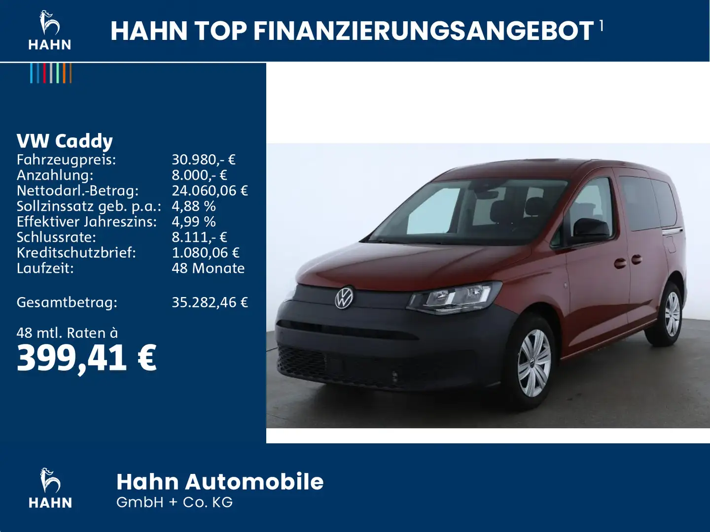 Volkswagen Caddy 1.5TSI 85KW DSG PDC Rückfahrkamera 5J Gara Rot - 2