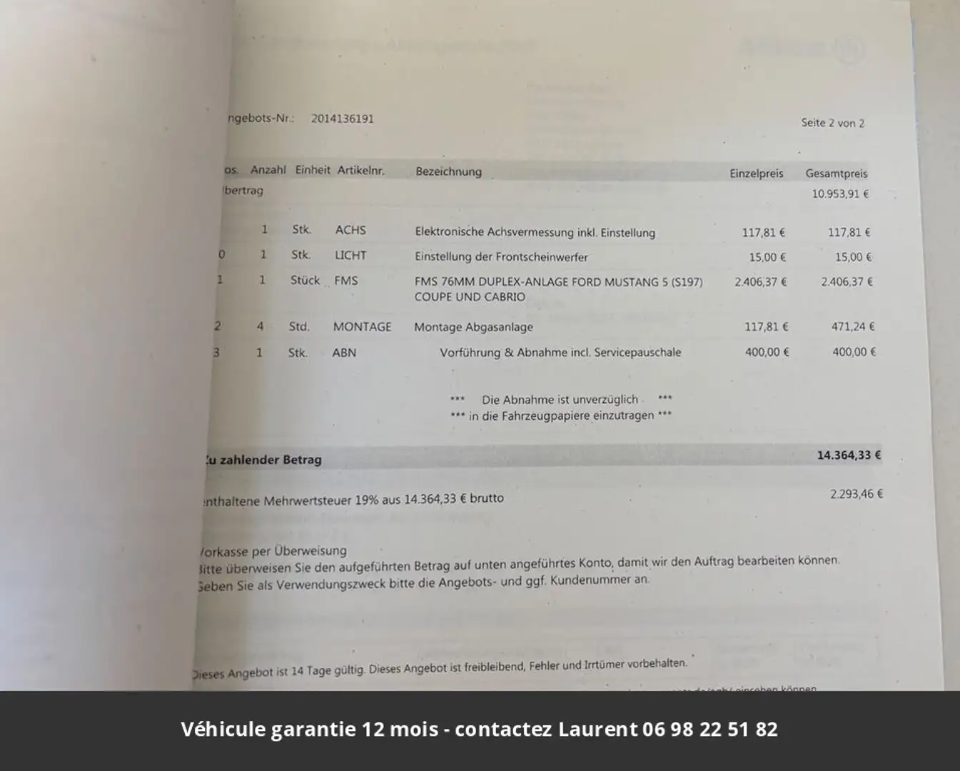 Ford Mustang Premium Tout compris hors homologation 4500e Gris - 2