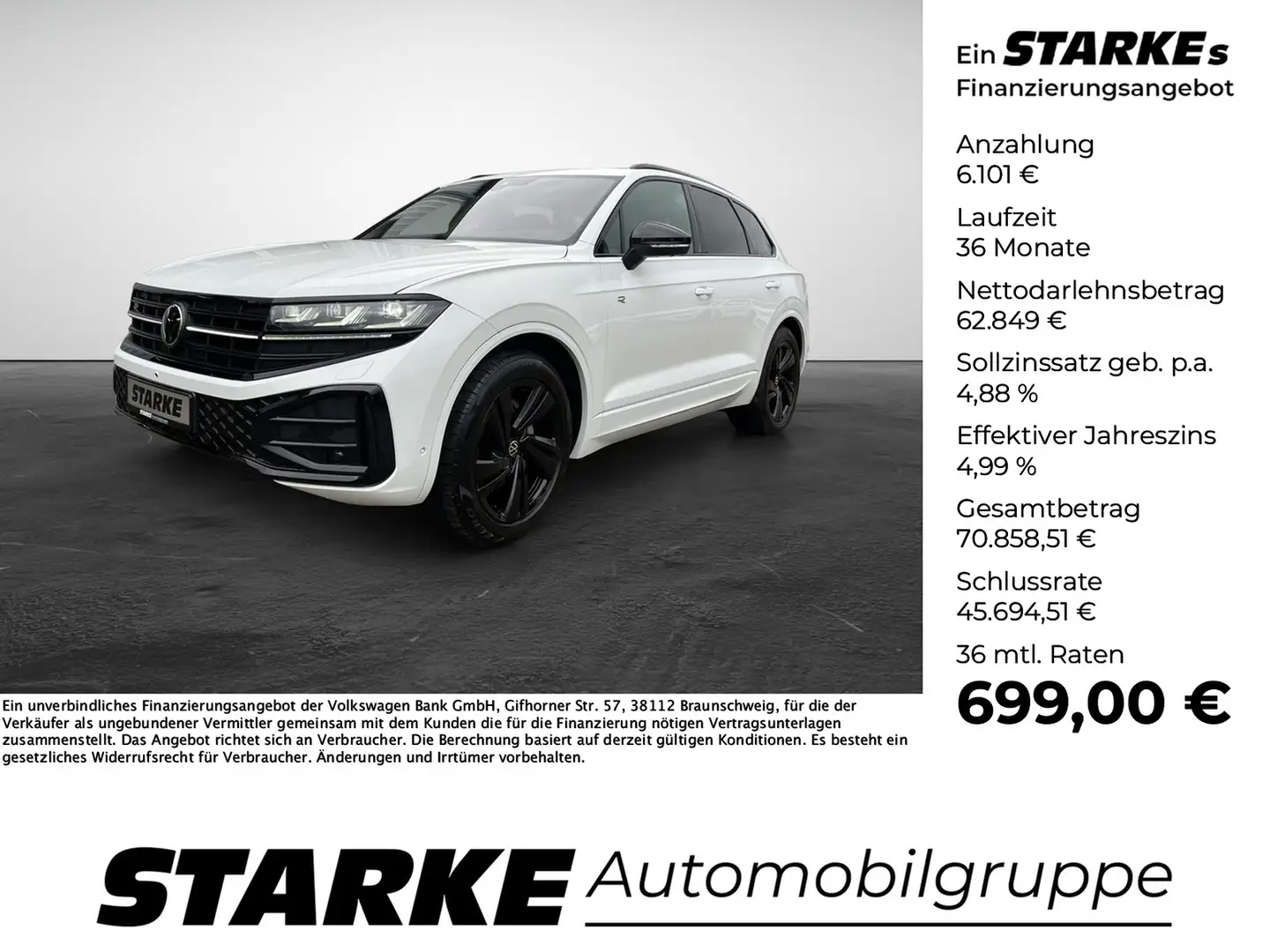 Volkswagen Touareg 3.0 TDI 4M R-Line Weiß - 1