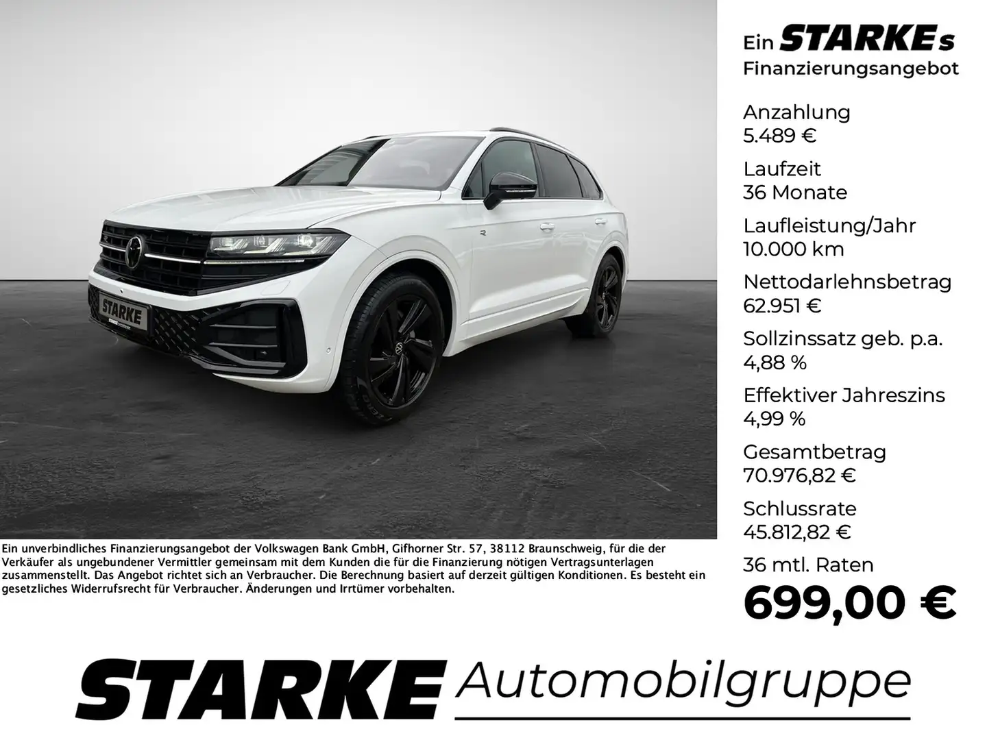 Volkswagen Touareg 3.0 TDI 4M R-Line Weiß - 1