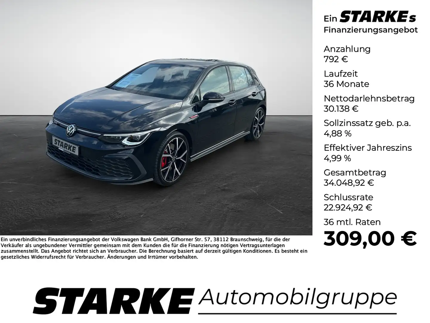 Volkswagen Golf GTI 2.0 TSI DSG Noir - 1