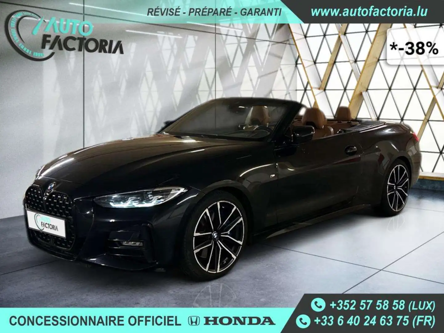 BMW 430 I CABRIO -38% 258cv BVA M SPORT +GPS+CUIR+Options Noir - 1