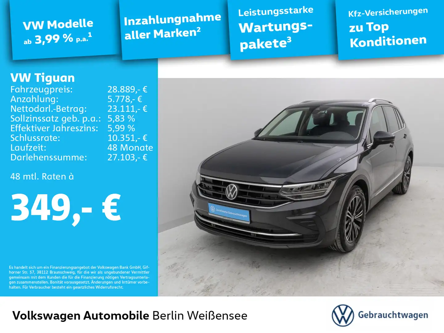 Volkswagen Tiguan 2.0 TDI DSG*MOVE*ACC*LED*NAV*APP* Grigio - 1