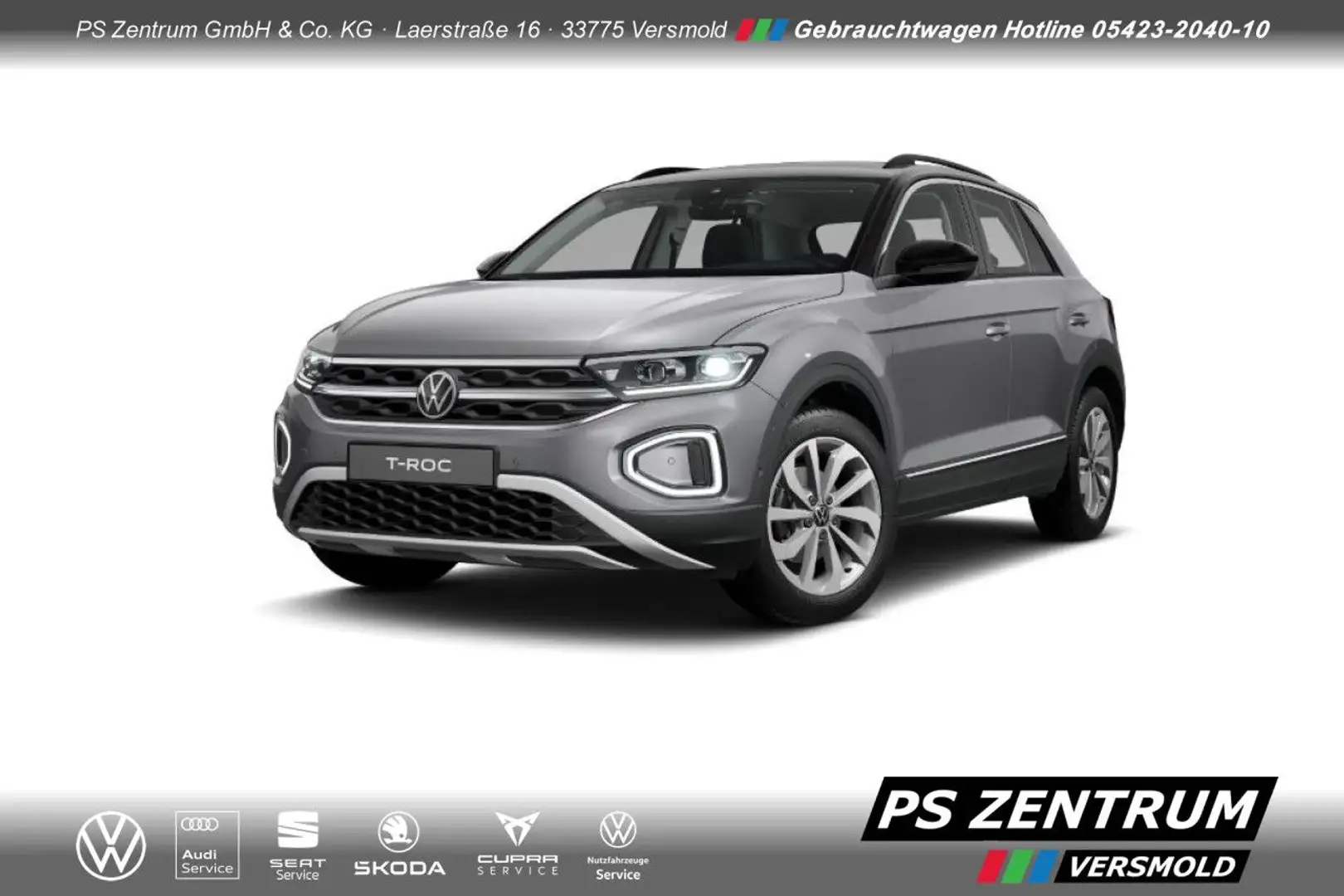 Volkswagen T-Roc Style 1.5 TSI RFK Navi AHK Bluetooth LED Grau - 1