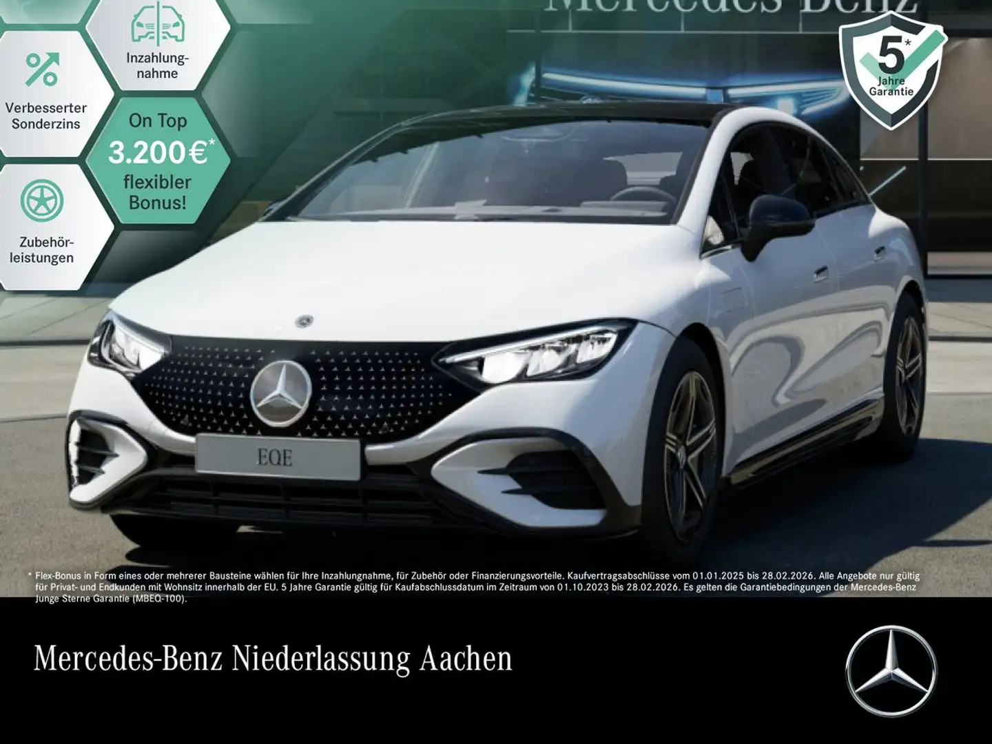 Mercedes-Benz EQE 350 AMG WideScreen Pano Burmester Distr. HUD Weiß - 1