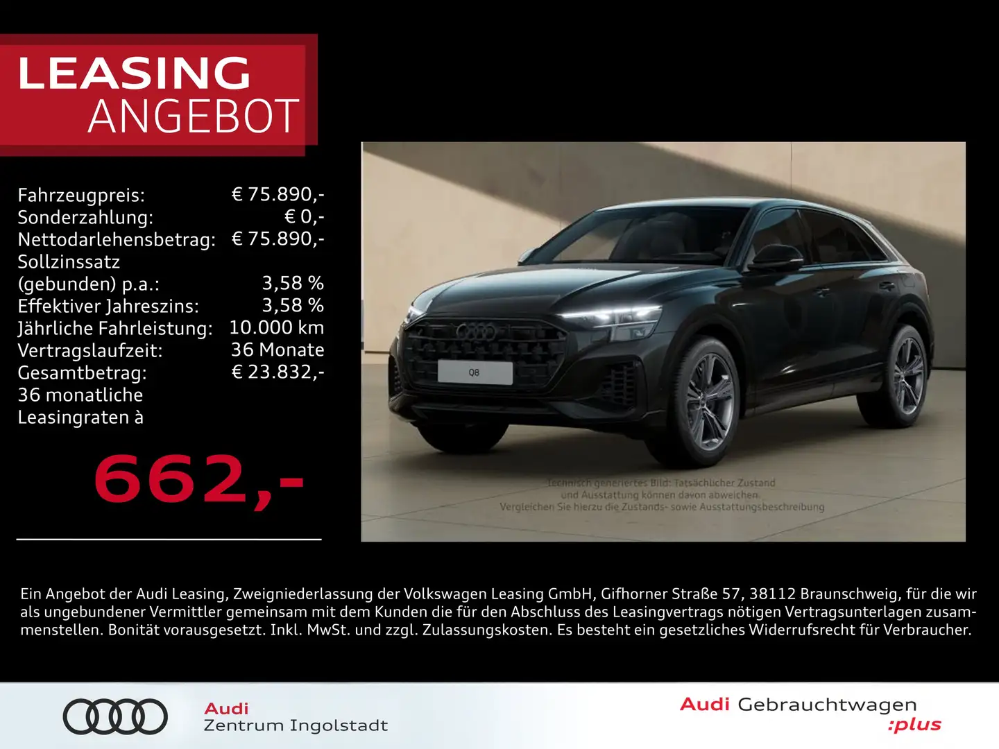 Audi Q8 55 TFSI e qu MATRIX Luft AHK ACC HuD 21" Kam. Schwarz - 1
