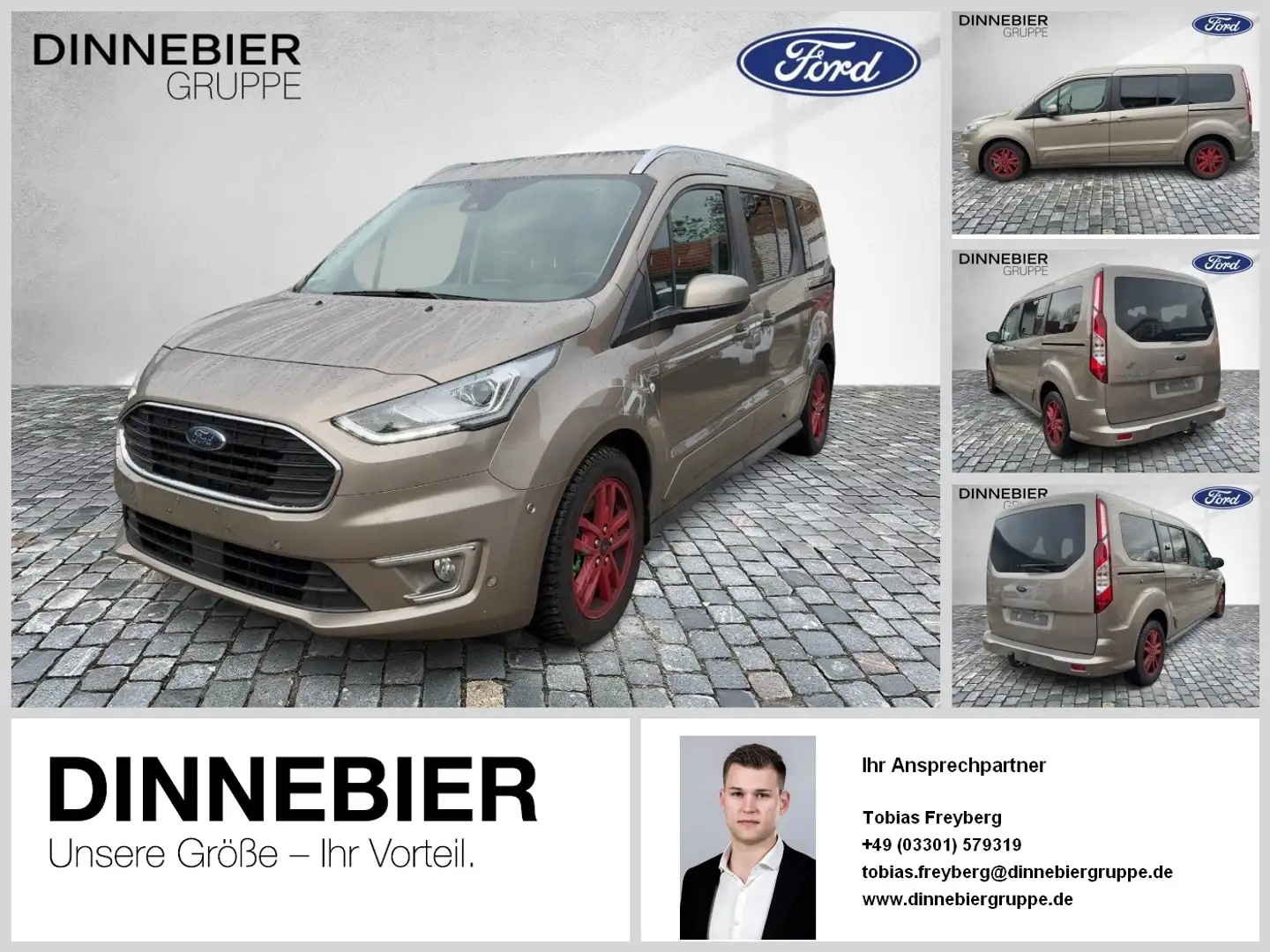 Ford Tourneo Connect 230 L2 +PANORAMA+GARANTIE+AHK Срібний - 1