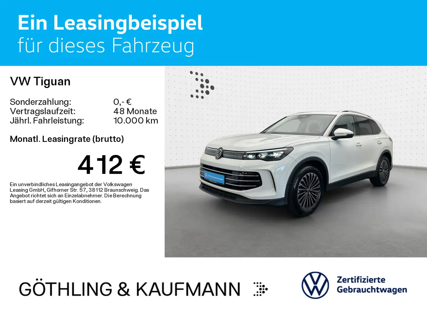 Volkswagen Tiguan Elegance 1.5 eTSI DSG*AHK*KAM*MATRIX*IQ-D Weiß - 2