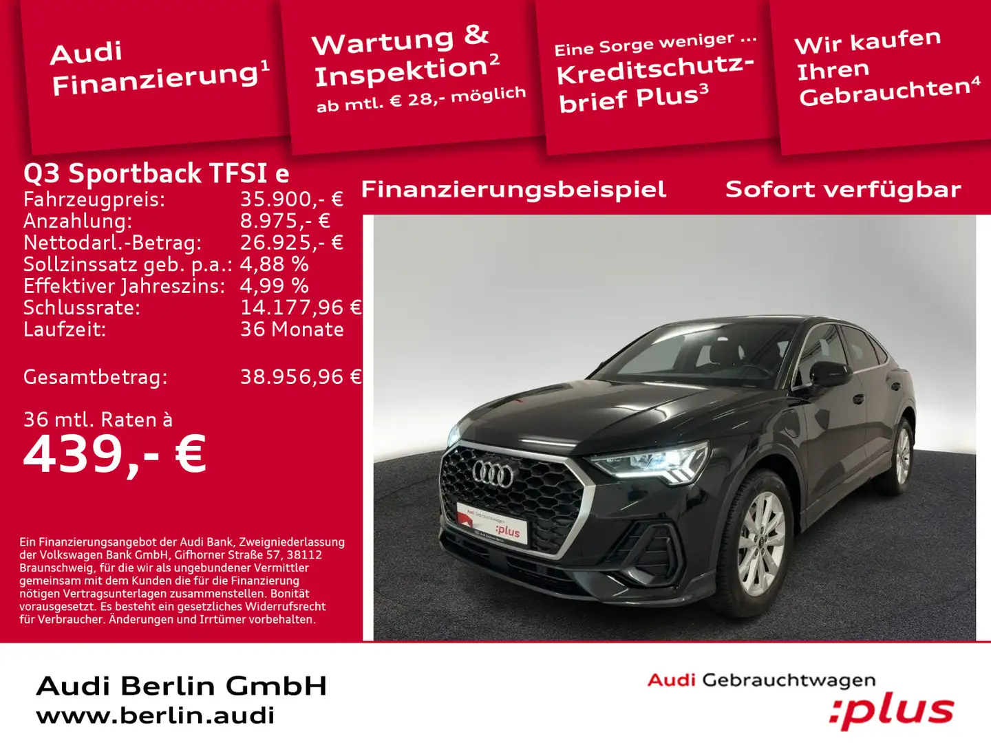 Audi Q3 S tr. LED 360°K NAVI VIRTUAL Schwarz - 1