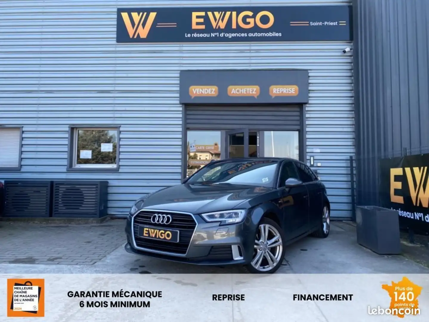 Audi A3 1.5 TFSI 150ch S-LINE CARPLAY Entretien Gris - 1