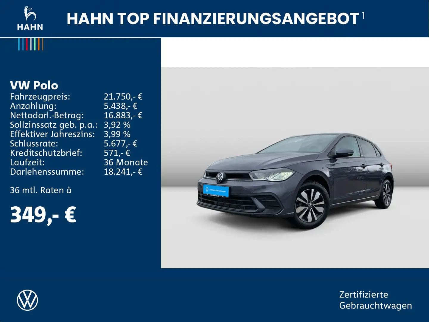 Volkswagen Polo 1.0TSI DSG Move LED AHK CAM Nav DAB Virtual Grau - 2