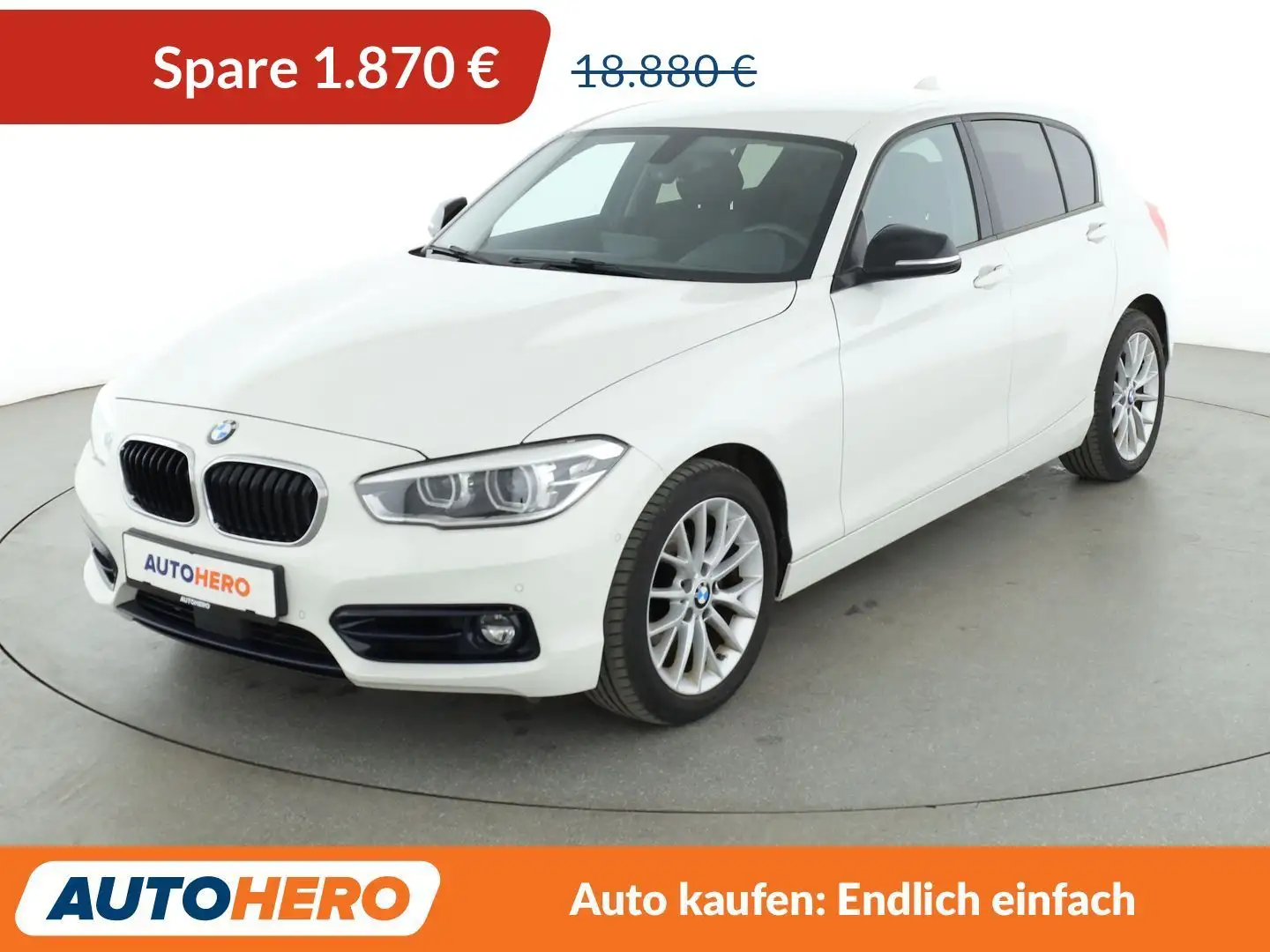 BMW 118 118d Sport Line Aut.*NAVI*LED*ACC*PD*ALU*FERN* Weiß - 1