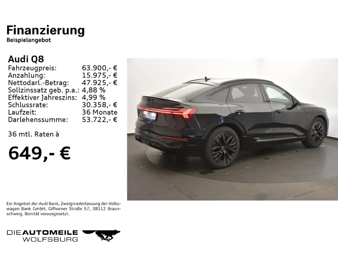 Audi Q8 Sportback 55 e-tron quattro S line Negro - 2