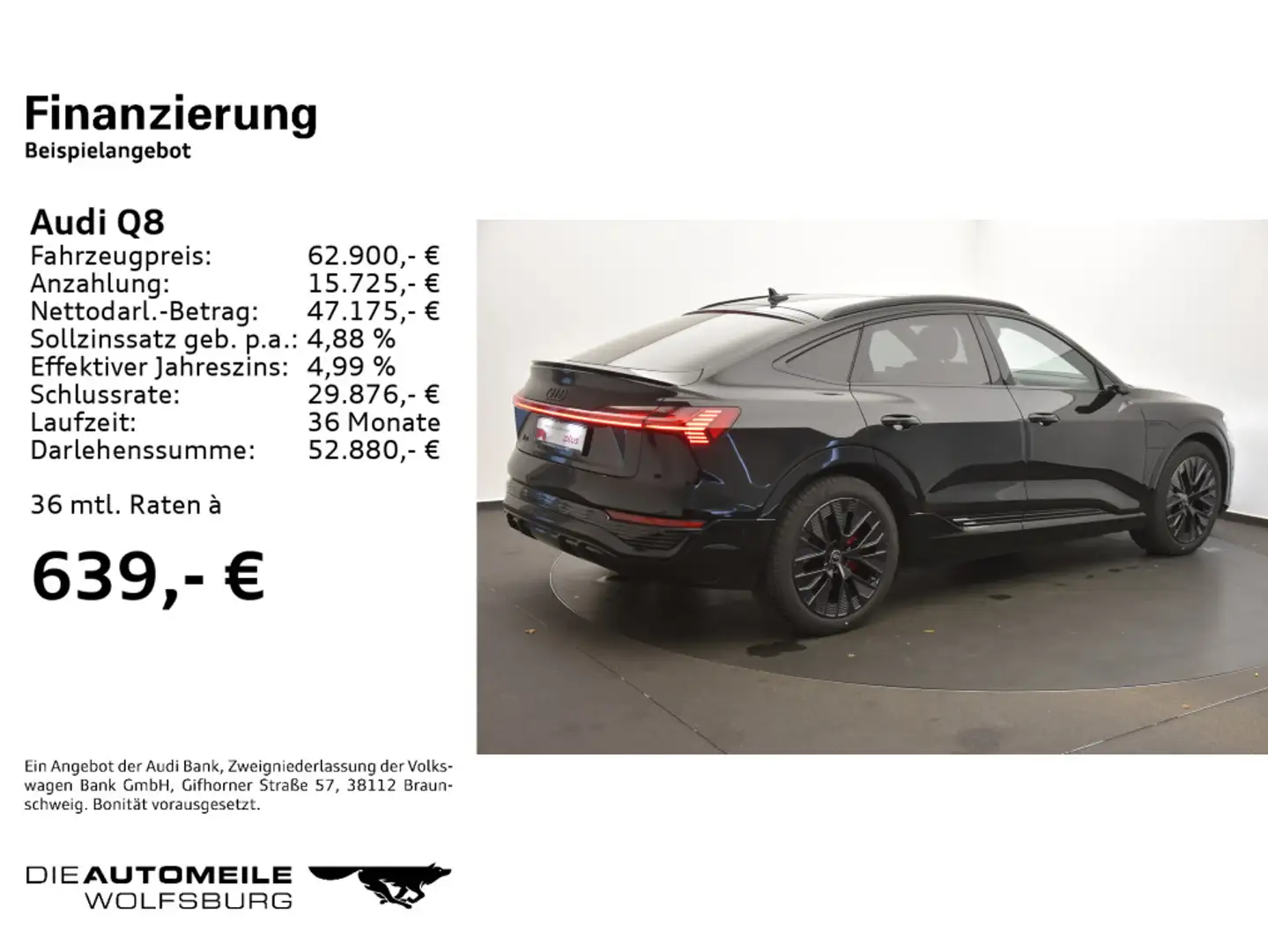 Audi Q8 Sportback 55 e-tron quattro S line Noir - 2