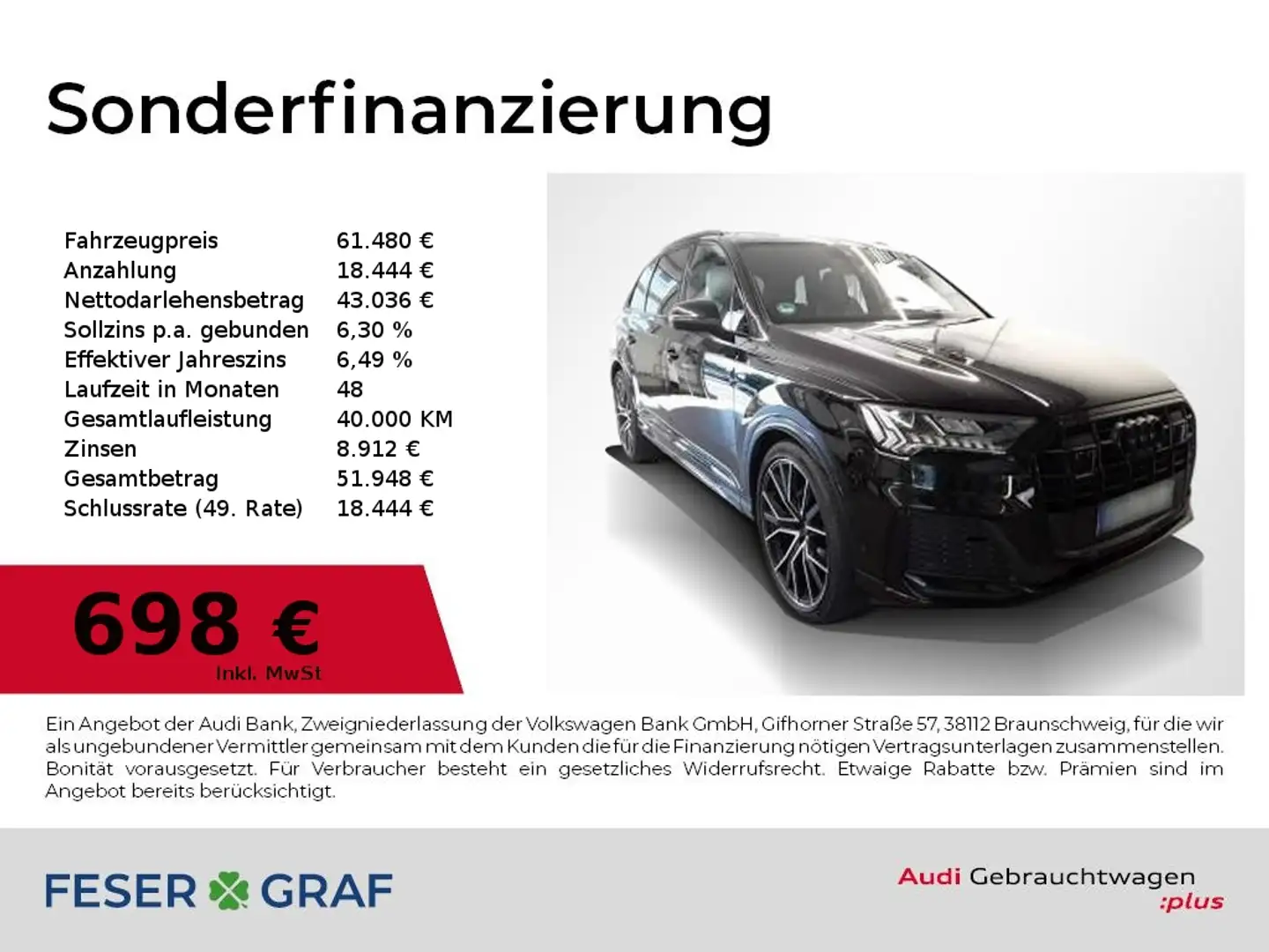 Audi Q7 50 TDI S Line Pano,Sitzbel,Standhzg,Matrix,B&O,AHK Schwarz - 1