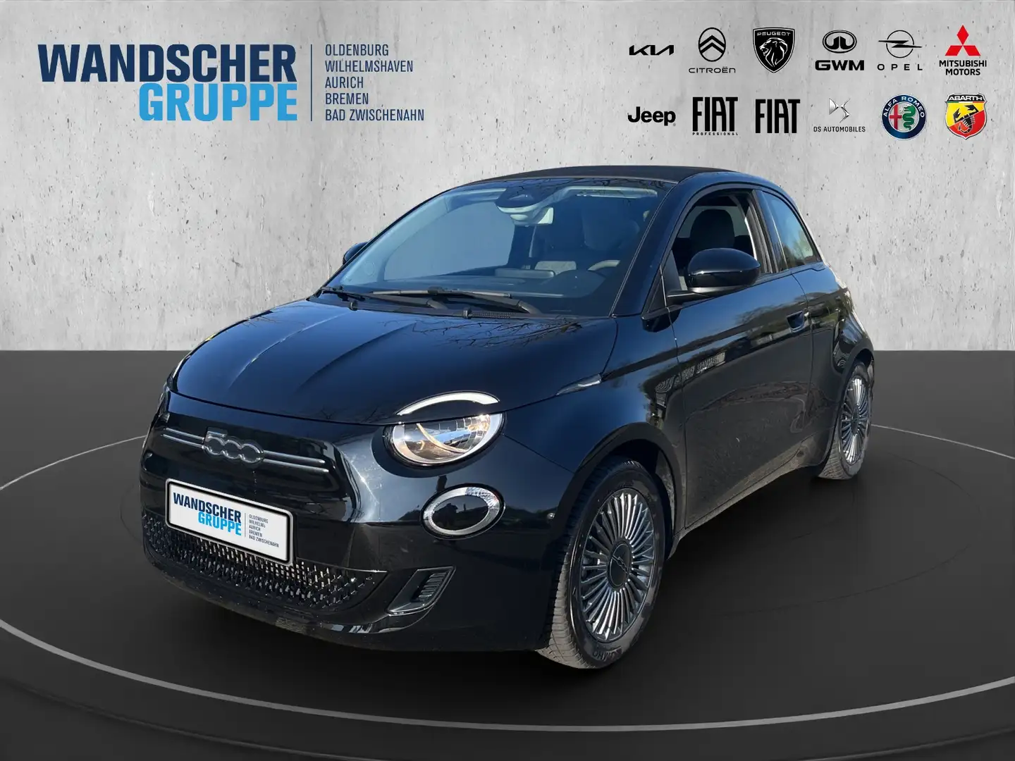 Fiat 500C e Cabrio Icon 42 kWh SHZ+PDC+Klima+Carplay Schwarz - 1