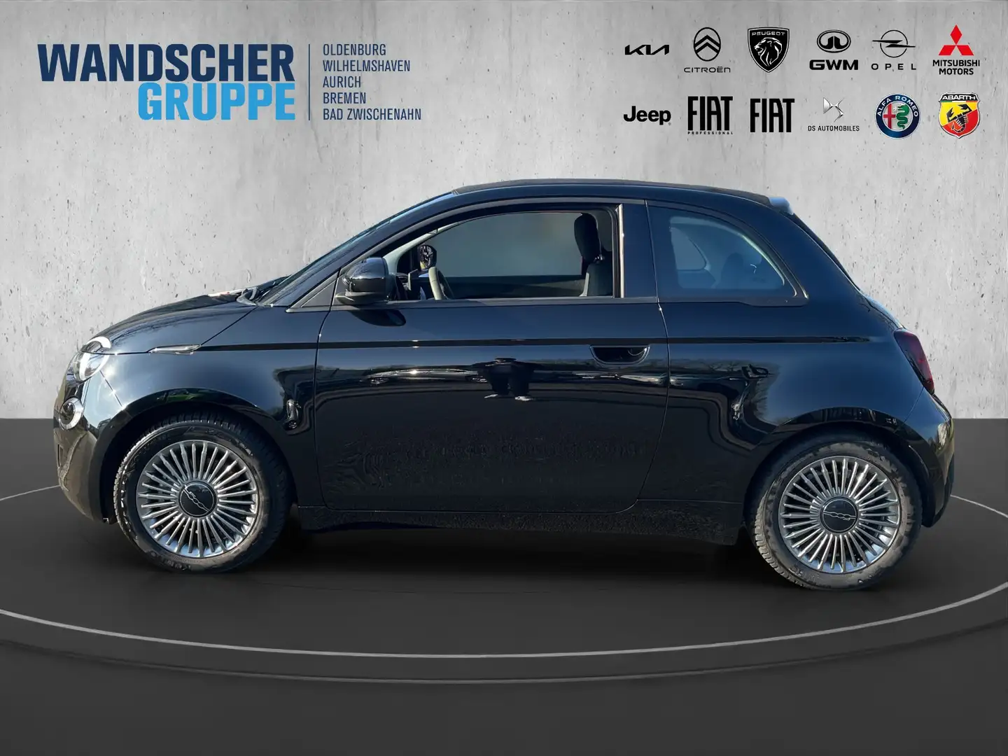 Fiat 500C e Cabrio Icon 42 kWh SHZ+PDC+Klima+Carplay Schwarz - 2