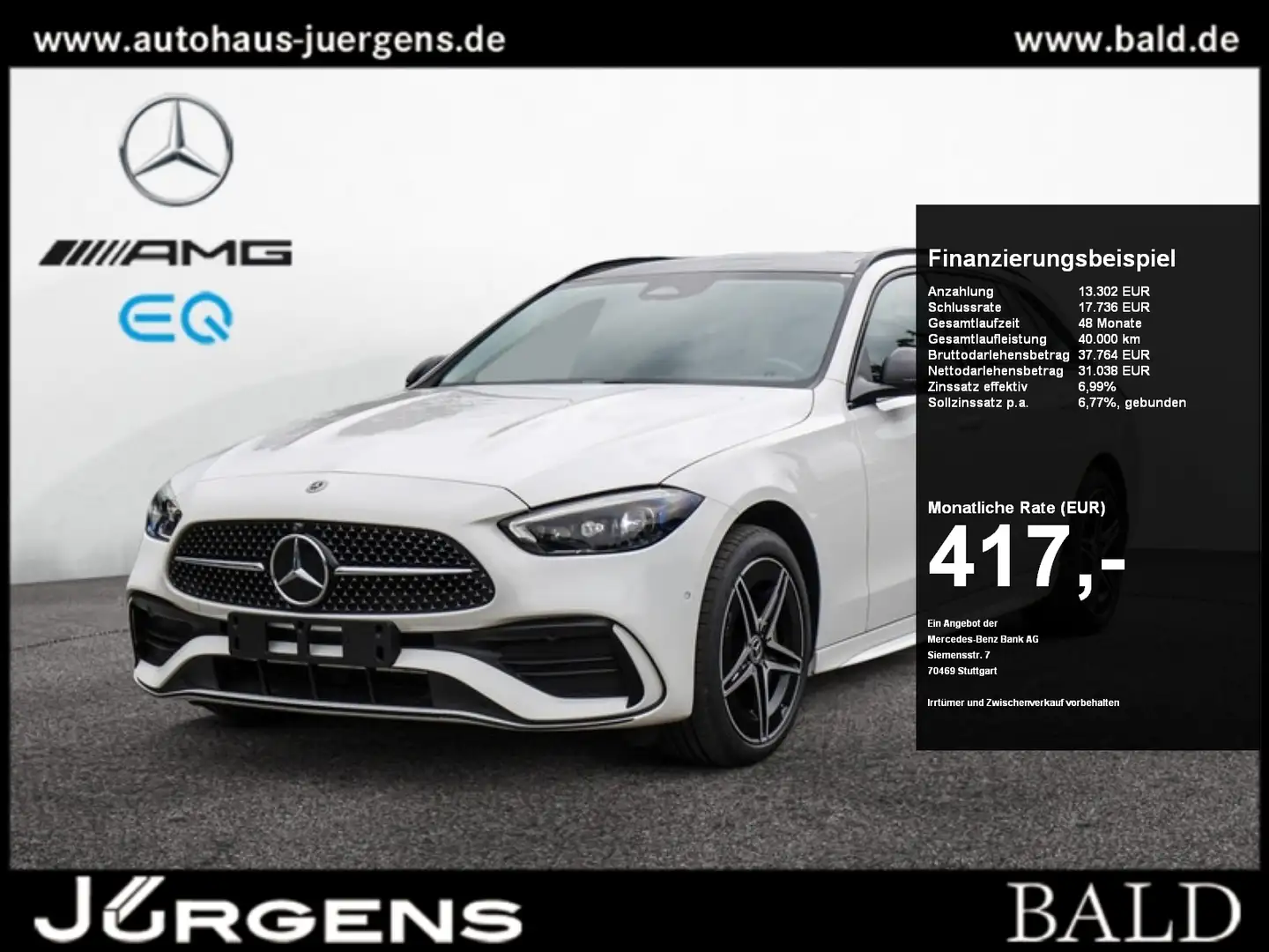 Mercedes-Benz C 300 de T AMG-Sport/DIGITAL/Pano/AHK/Dist/Night Білий - 1