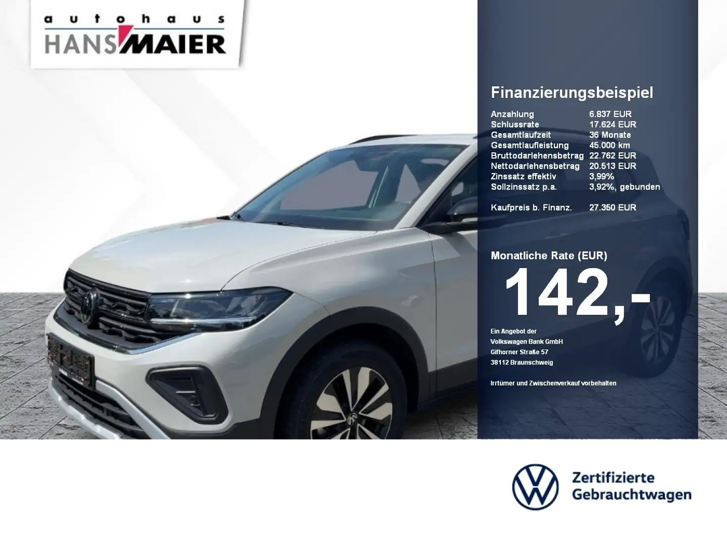 Volkswagen T-Cross Goal TSI DSG Navi AHK ACC GJR SH PDC Grau - 1