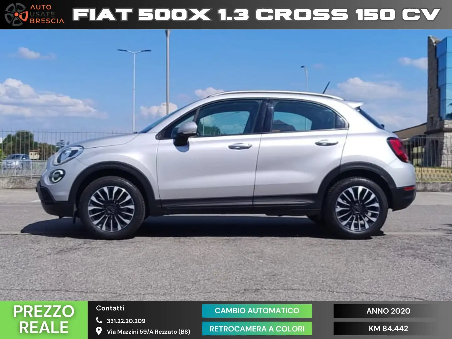 Fiat 500X Cross 1.3 T4 DCT 150 Cv *Navi/Retrocamera/Pelle* Argent - 2