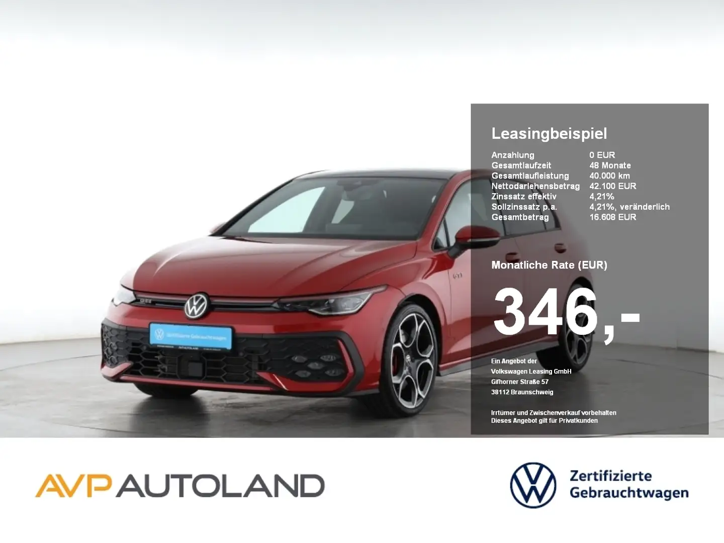 Volkswagen Golf VIII GTI 2.0 TSI DSG | PANO | NAVI | AHK | Rot - 1