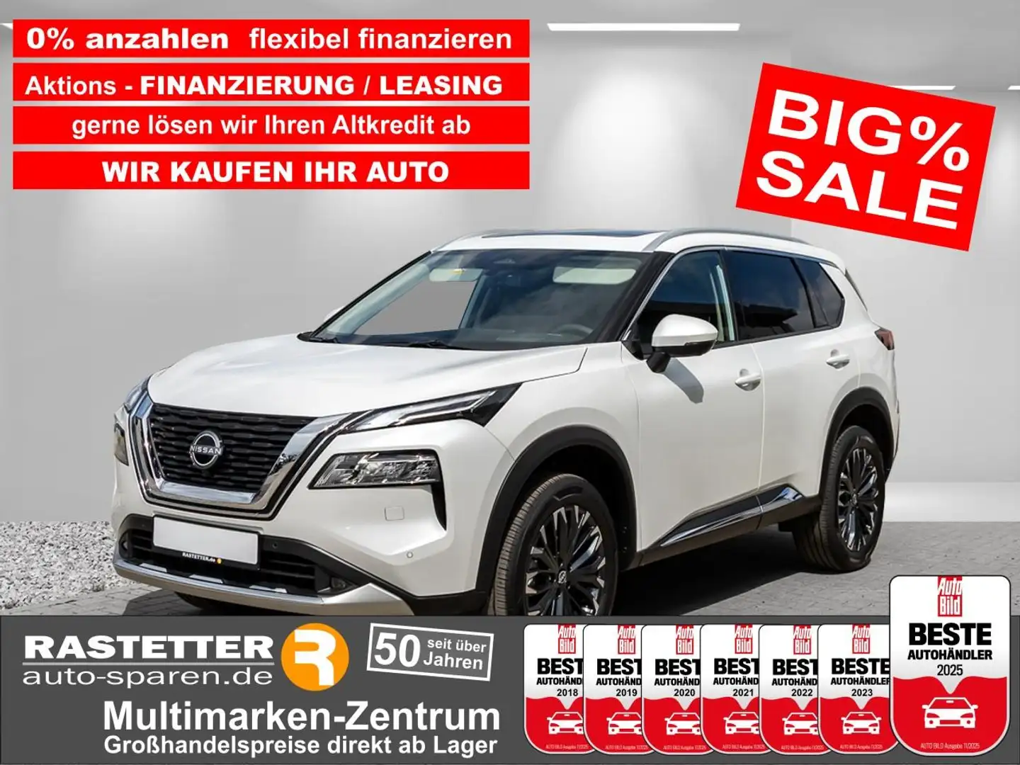 Nissan X-Trail tekna Leder+PanoSD+Matrix+360+19Z+Navi+HUD+virtCP+ Wit - 1