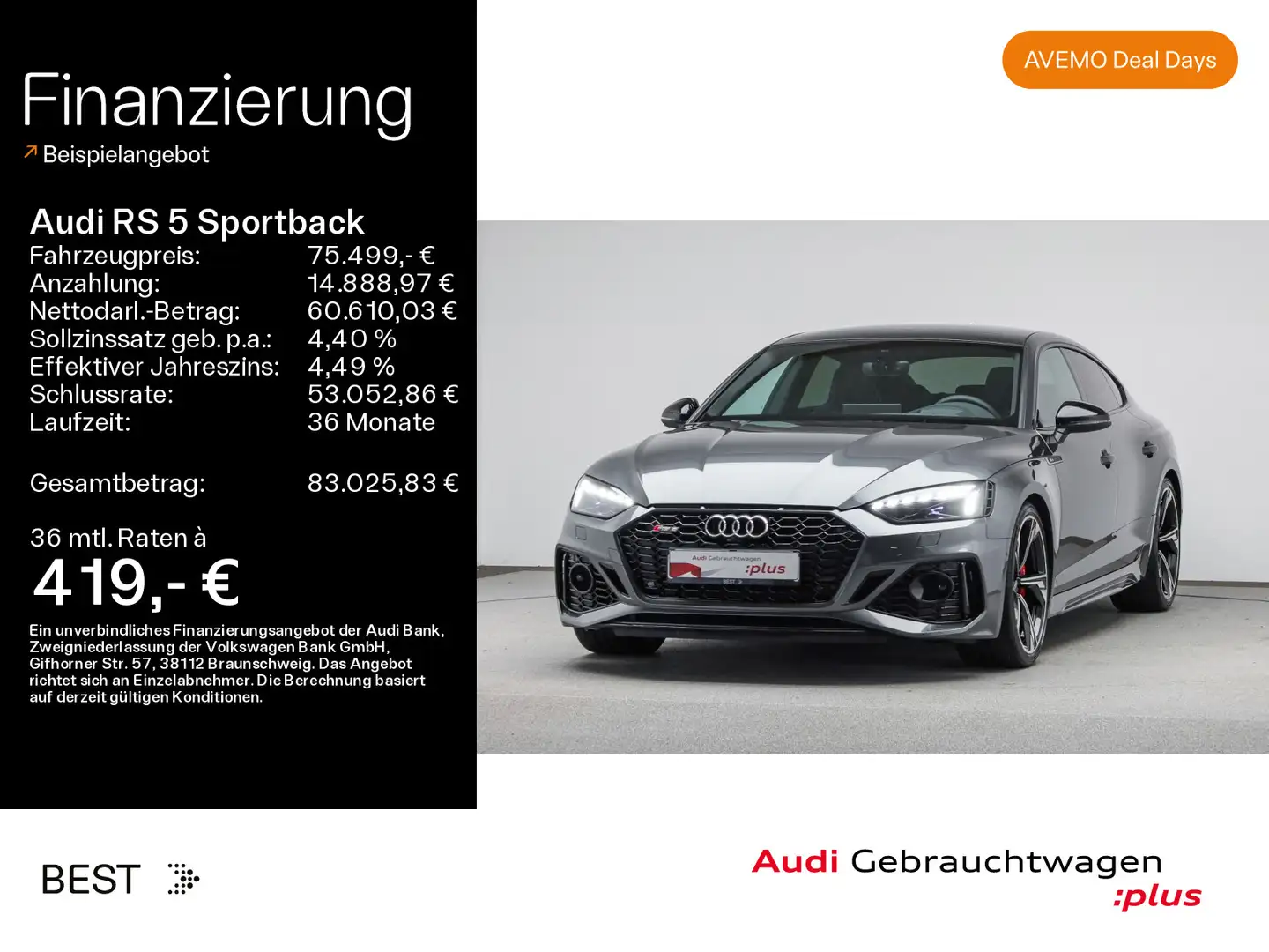 Audi RS5 *NAVI-PLUS*HUD*RS-AGA*PANO*LASER*2 Grau - 1