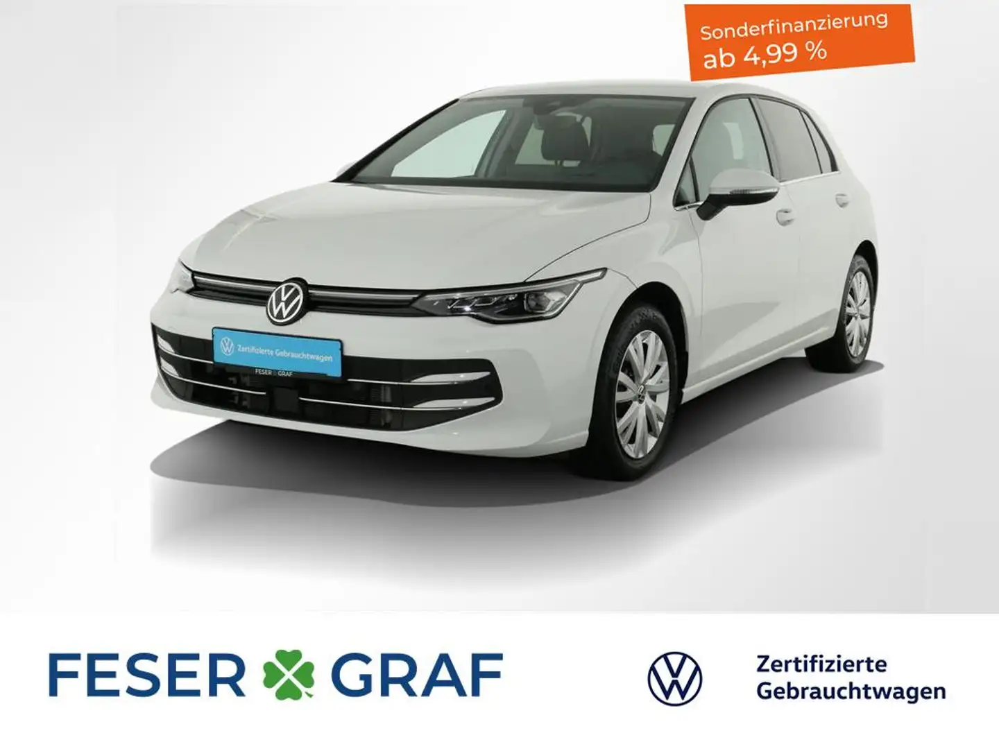 Volkswagen Golf 1.5 eTSI Style DSG AHK HeadupDisplay Navigationssy Weiß - 1