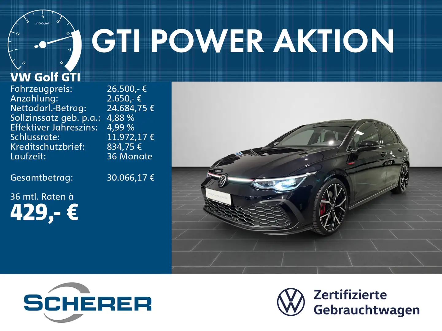 Volkswagen Golf GTI Golf VIII GTI 2.0 TSI, Navi, Sitzh., Side Ass, H Schwarz - 1