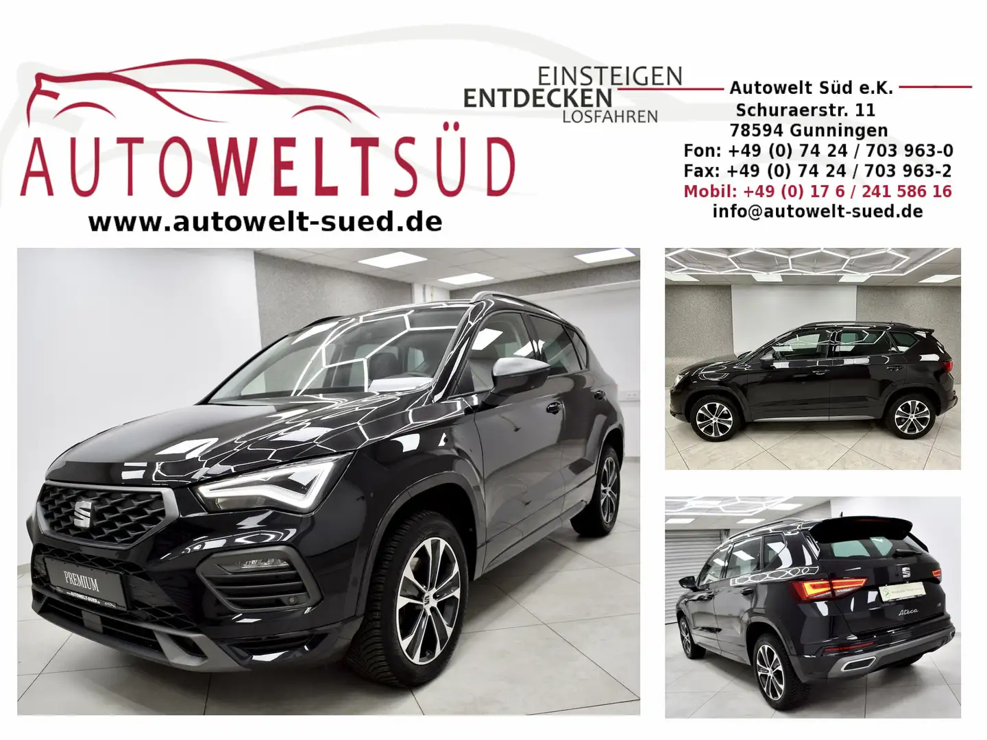 SEAT Ateca 2.0 TDI FR Line Sport Navi Spur RCam LED Schwarz - 1