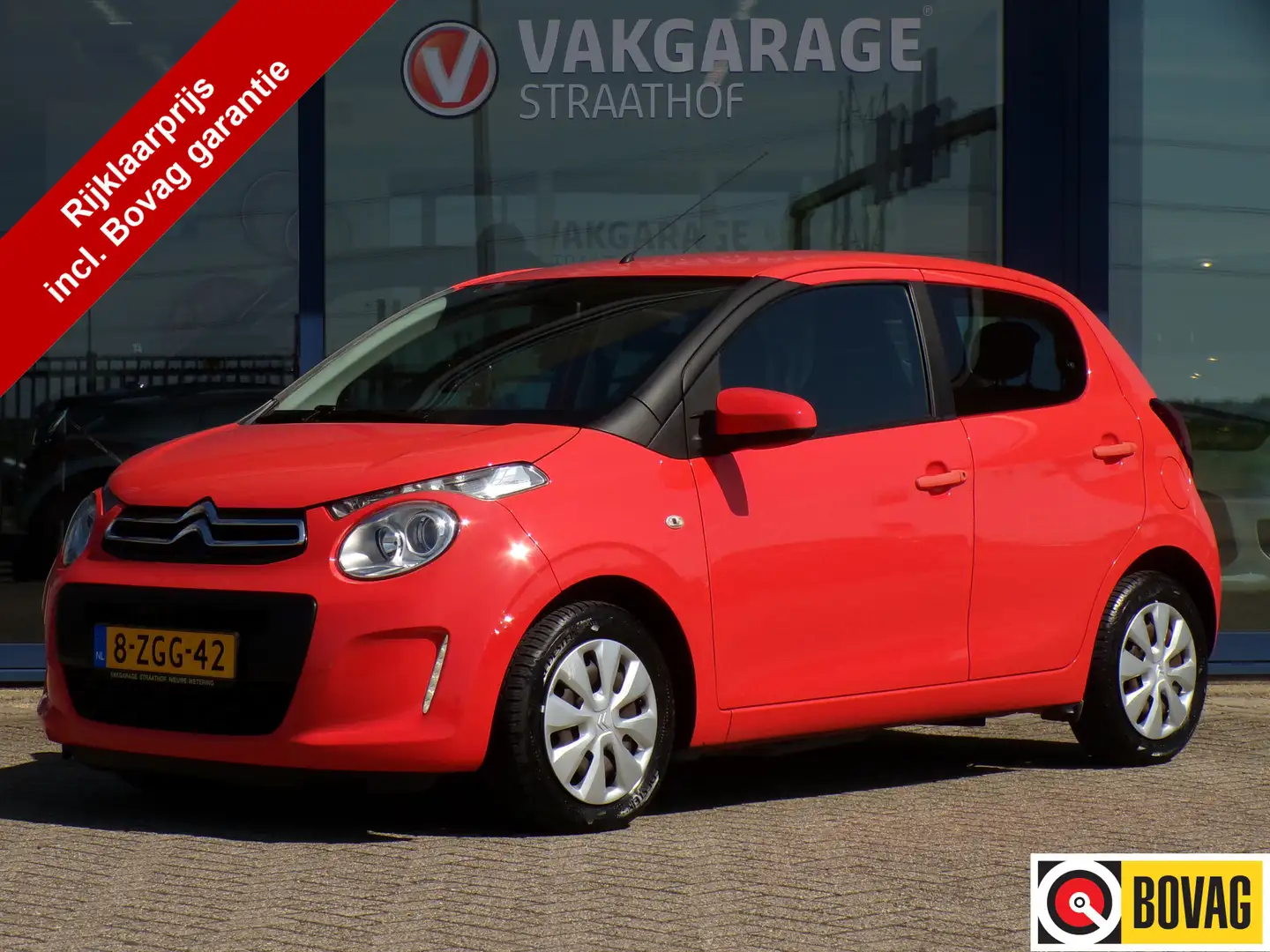 Citroen C1 1.0 e-VTi Feel 5-Drs, Airco / Limiter / Bluetooth Rood - 1