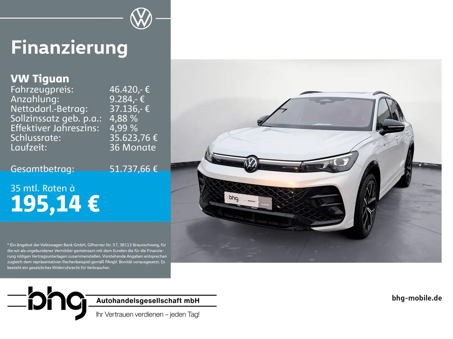 Volkswagen Tiguan 1.5 eHybrid OPF DSG R-Line Weiß - 1