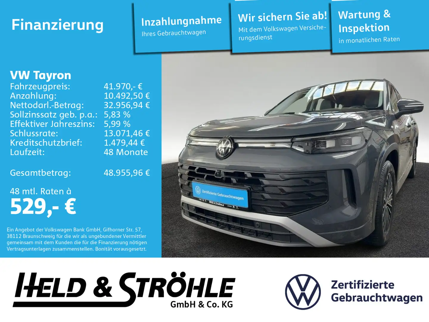 Volkswagen Tayron Life 1.5 eTSI DSG 7Si AHK MATRIX 360°KAM Gris - 1