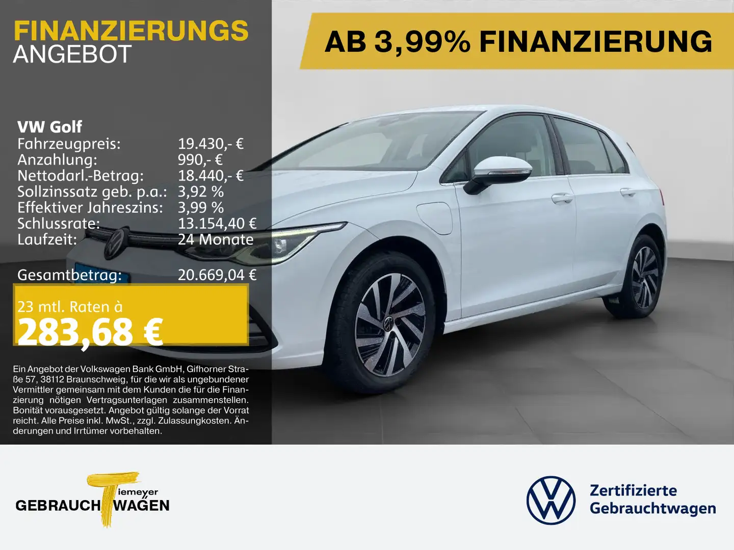 Volkswagen Golf 1.4 TSI eHybrid STYLE LED PDC+ ACC Weiß - 1
