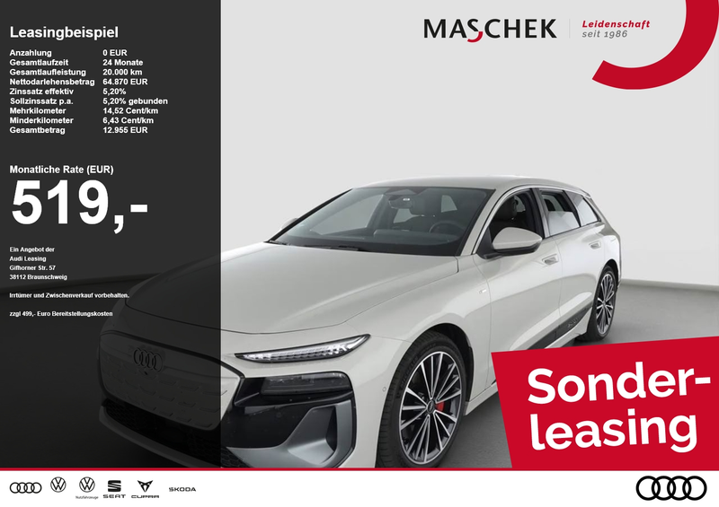 Audi A6 e-tron Avant S line quatt 315kw 0.25% AHK 360° Mat