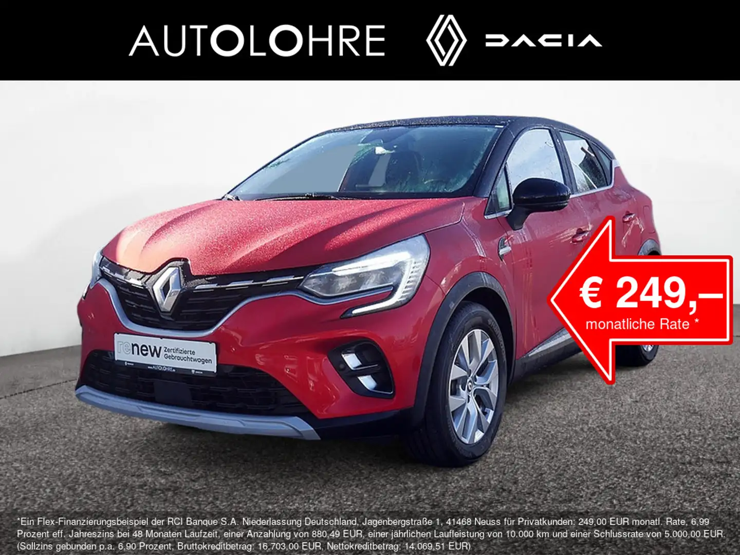 Renault Captur Intens E-Tech Plug-In 160 NAVI AHK LED Rouge - 1
