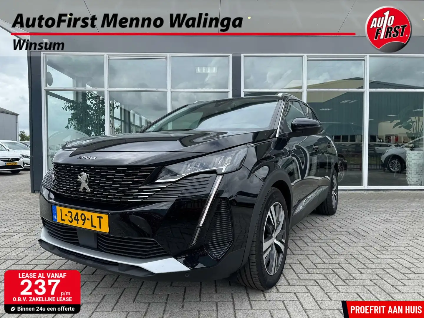 Peugeot 3008 1.2 PureTech Blue Lease Allure|Trekhaak|Camera|Nav Zwart - 1