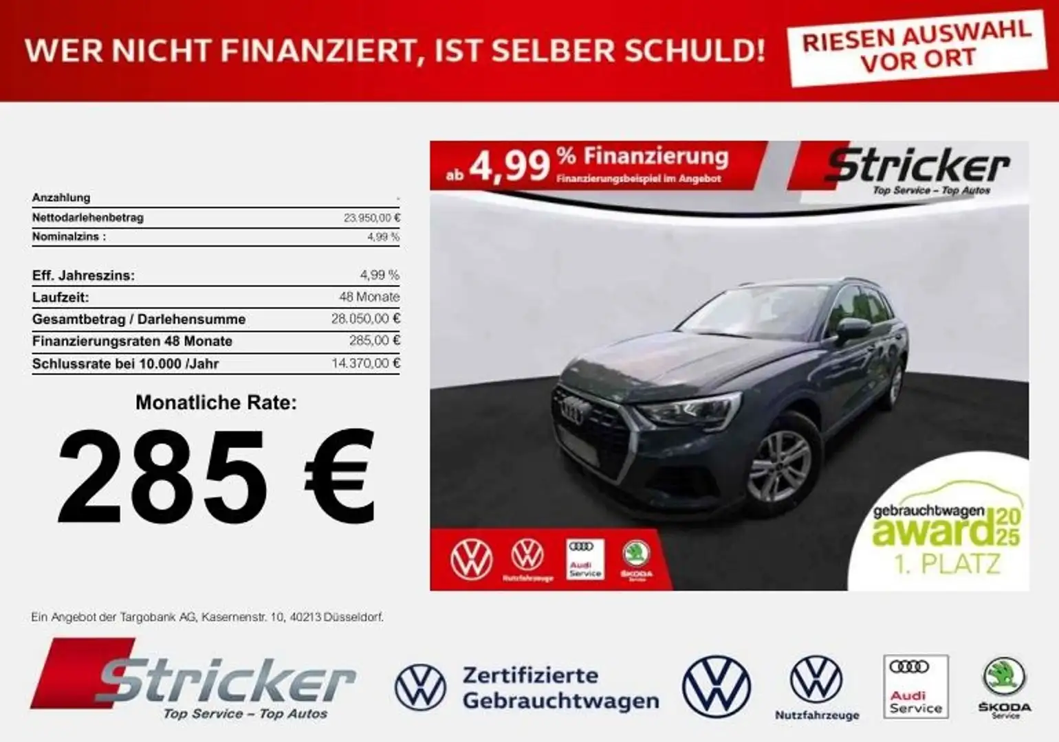 Audi Q3 35TFSI S-Tronic 285,-ohne Anzahlung Einparkhilfe Grau - 2
