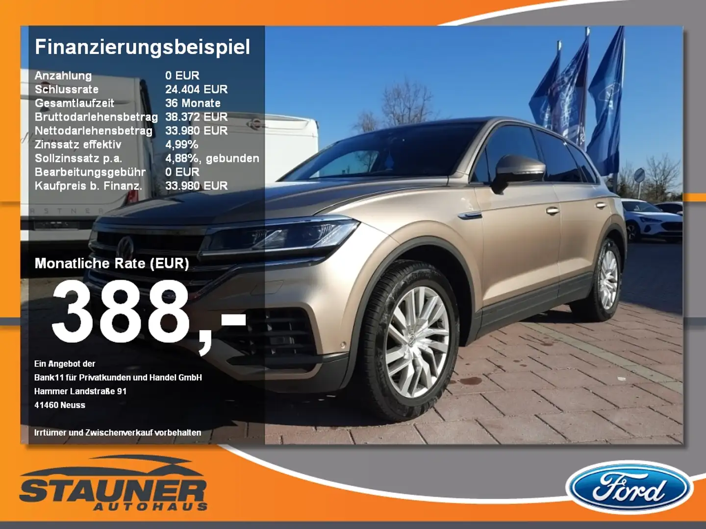 Volkswagen Touareg 3.0 V6 TDI TÜV NEU Luft AHK Nightvision Золотий - 1