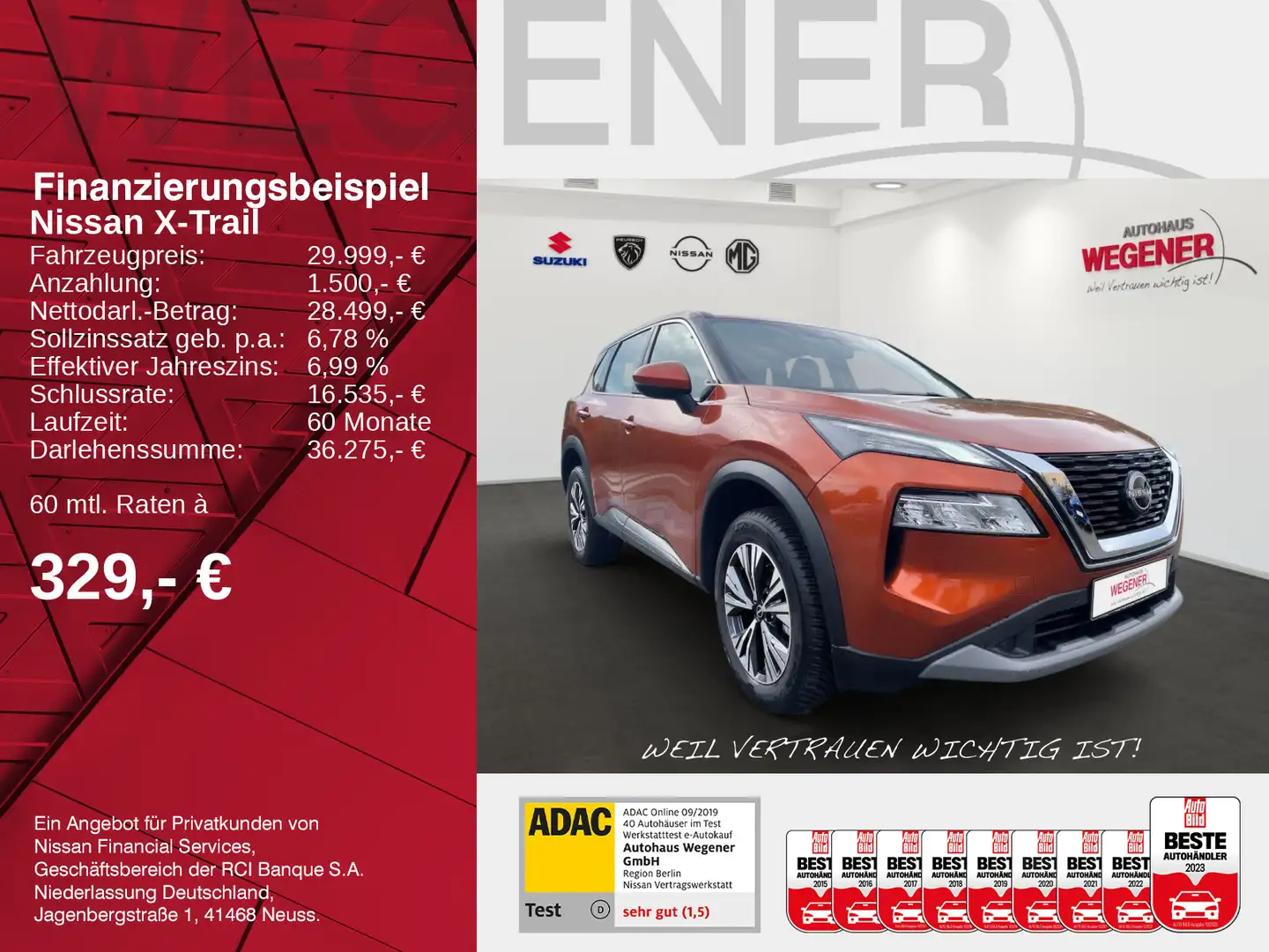 Nissan X-Trail X-TRAIL ACENTA AT MHEV LED Carplay Kamera Winter Orange - 2