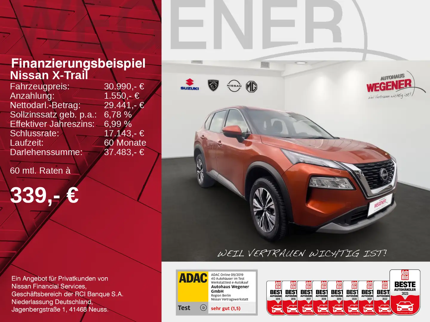 Nissan X-Trail X-TRAIL ACENTA AT MHEV LED Carplay Kamera Winter Orange - 2