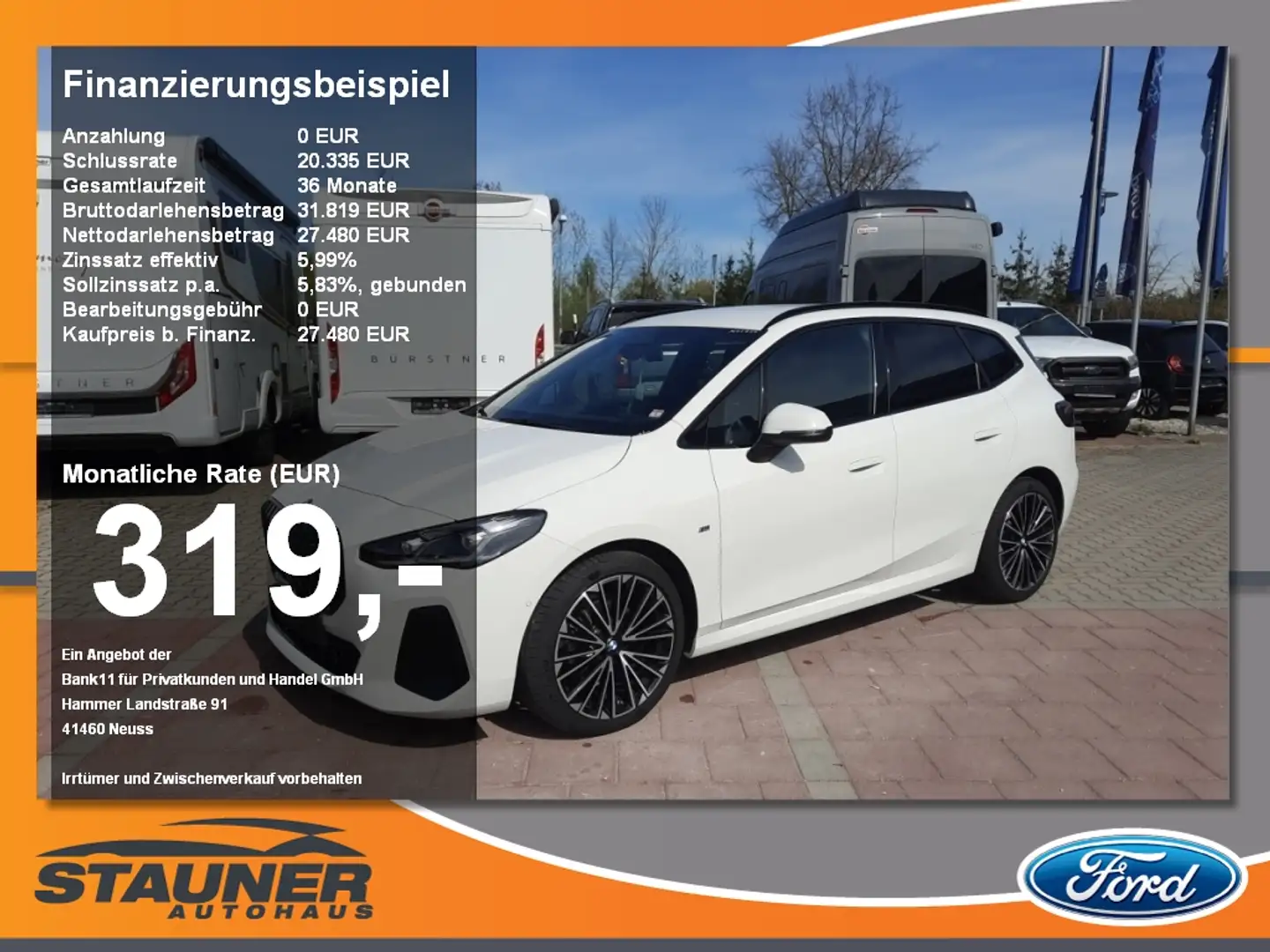 BMW 218 i Active Tourer M-Sport Head-UP, AHK el, LED, Navi Beyaz - 1