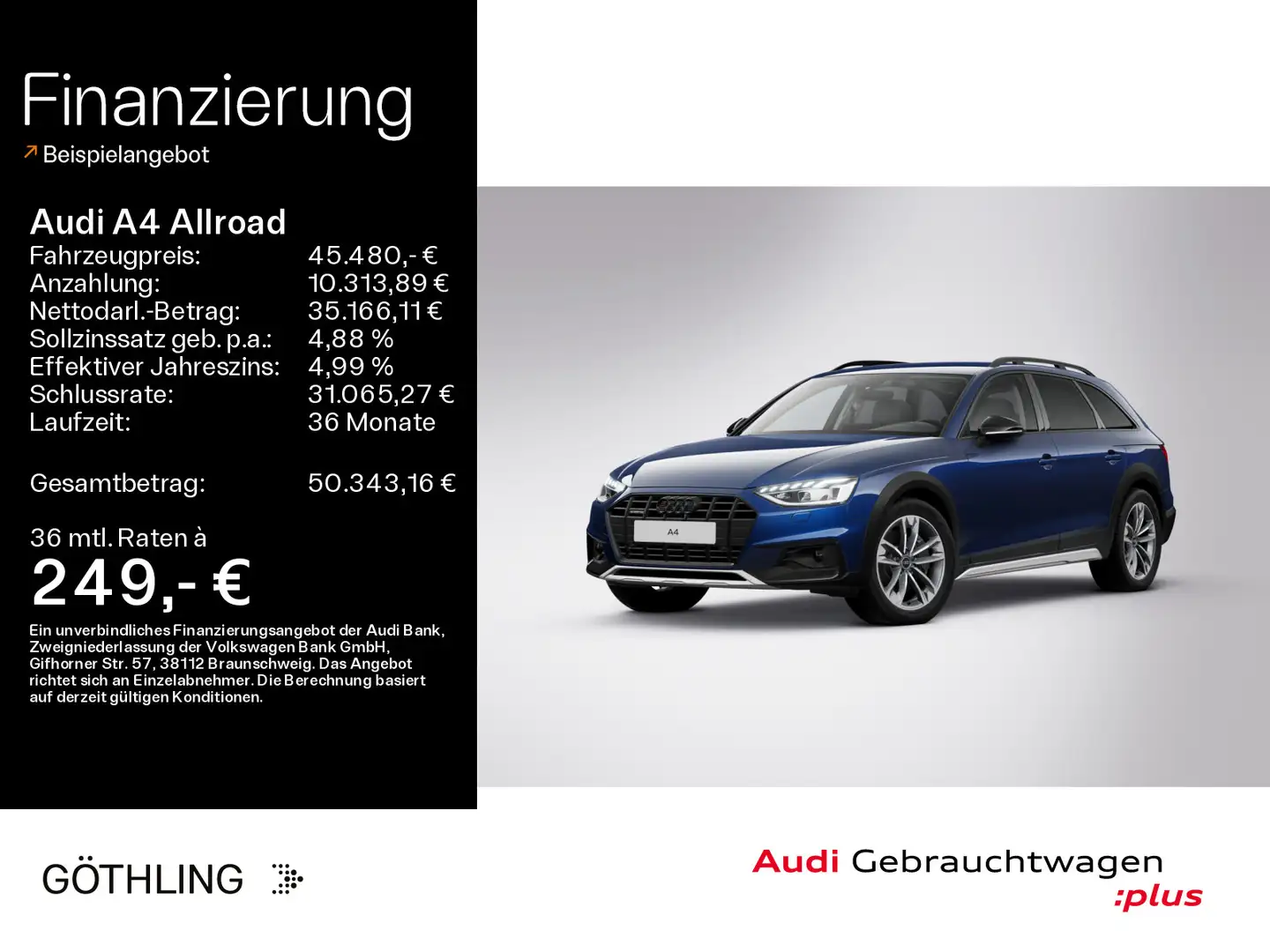 Audi A4 allroad A4 allroad 45 TFSI qu S tro*LED*Virtual*Navi+*Sp Blau - 1