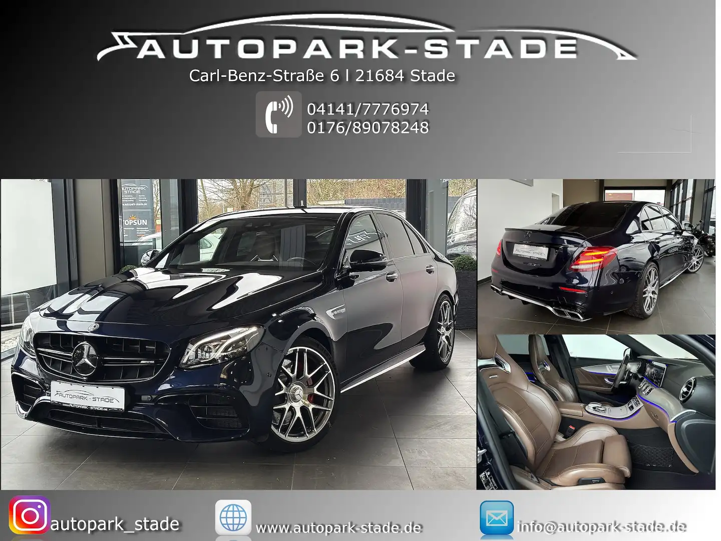 Mercedes-Benz E 63 AMG S AMG 4M+ Performance-Paket VOLL Синій - 1