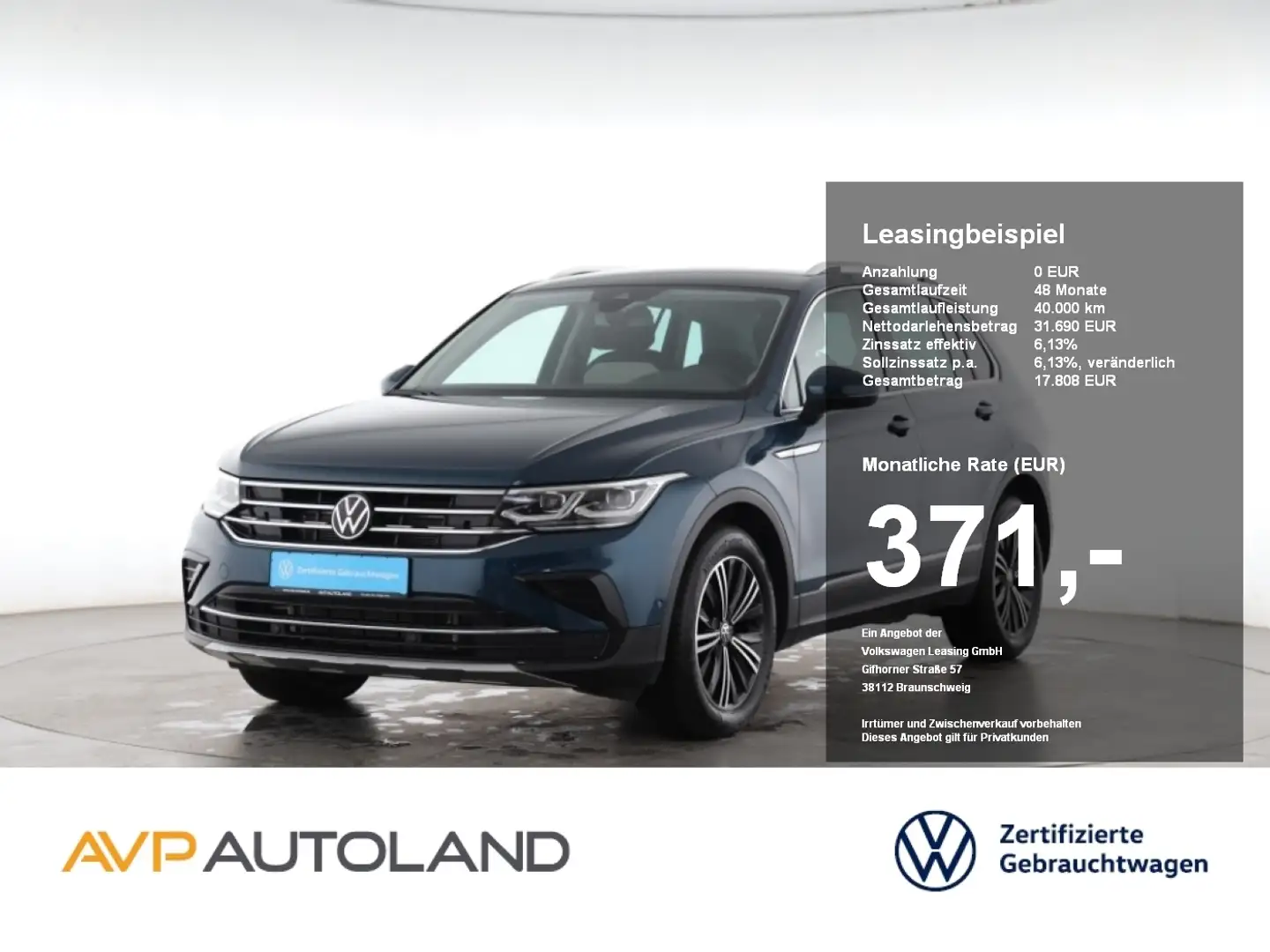 Volkswagen Tiguan 2.0 TDI Elegance | AHK | NAVI | ACC | Azul - 1